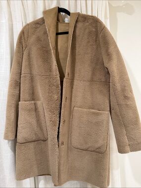 Zara reversible Beige Faux Shearling Coat